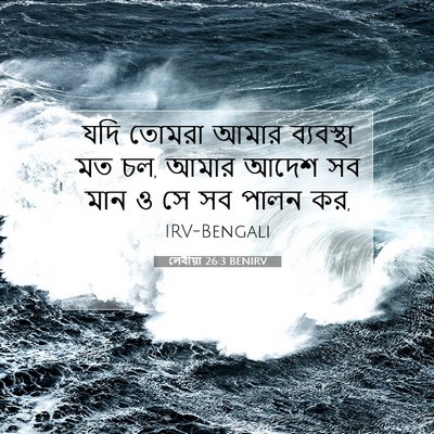 Picture 07 - লেবীয়া 26:3 BENIRV - যদি তোমরা আমার - Bible Verse Picture