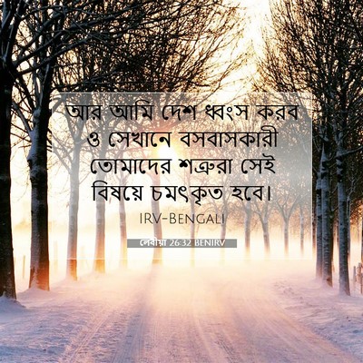 Picture 07 - লেবীয়া 26:32 BENIRV - আর আমি দেশ ধ্বংস - Bible Verse Picture