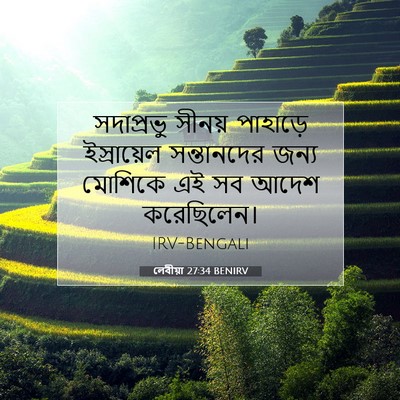 Picture 07 - লেবীয়া 27:34 BENIRV - সদাপ্রভু সীনয় - Bible Verse Picture