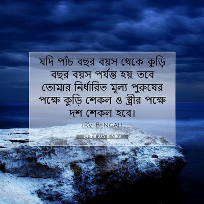 Picture 07 - লেবীয়া 27:5 BENIRV - যদি পাঁচ বছর বয়স - Bible Verse Picture