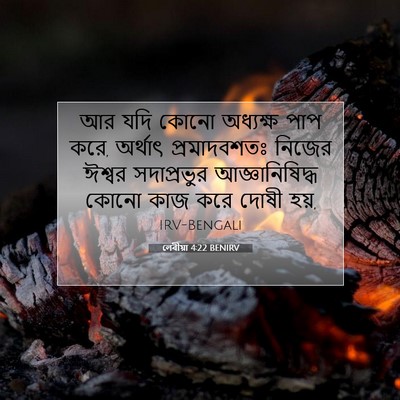 Picture 07 - লেবীয়া 4:22 BENIRV - আর যদি কোনো - Bible Verse Picture