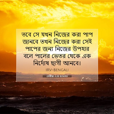 Picture 07 - লেবীয়া 4:28 BENIRV - তবে সে যখন নিজের - Bible Verse Picture