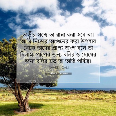 Picture 07 - লেবীয়া 6:17 BENIRV - তাড়ীর সঙ্গে তা - Bible Verse Picture