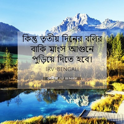 Picture 07 - লেবীয়া 7:17 BENIRV - কিন্তু তৃতীয় - Bible Verse Picture