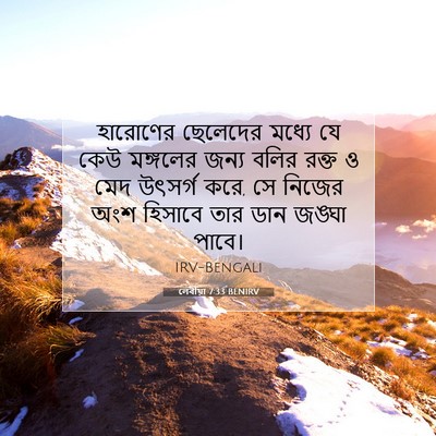 Picture 07 - লেবীয়া 7:33 BENIRV - হারোণের ছেলেদের - Bible Verse Picture
