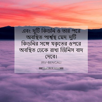 Picture 07 - লেবীয়া 7:4 BENIRV - এবং দুটি কিডনি ও - Bible Verse Picture