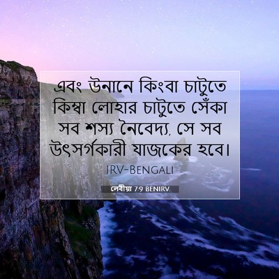 Picture 07 - লেবীয়া 7:9 BENIRV - এবং উনানে কিংবা - Bible Verse Picture