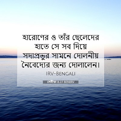 Picture 07 - লেবীয়া 8:27 BENIRV - হারোণের ও তাঁর - Bible Verse Picture