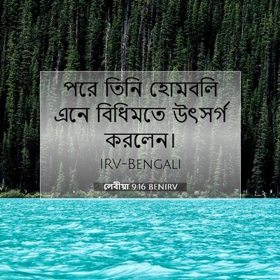 Picture 07 - লেবীয়া 9:16 BENIRV - পরে তিনি হোমবলি - Bible Verse Picture