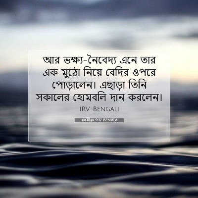 Picture 07 - লেবীয়া 9:17 BENIRV - আর ভক্ষ্য-নৈবেদ্য - Bible Verse Picture