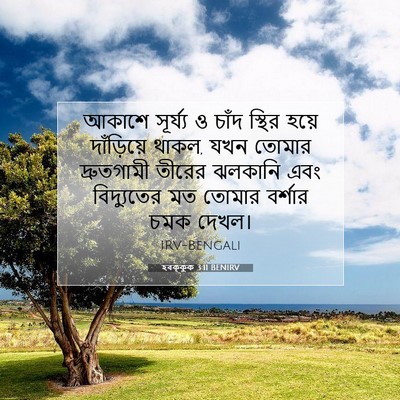 Picture 07 - হবক্কুক 3:11 BENIRV - আকাশে সূর্য্য ও - Bible Verse Picture