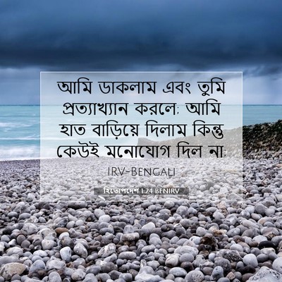 Picture 07 - হিতোপদেশ 1:24 BENIRV - আমি ডাকলাম এবং - Bible Verse Picture