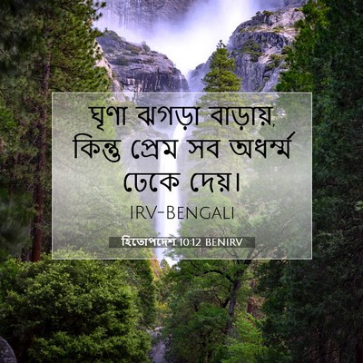 Picture 07 - হিতোপদেশ 10:12 BENIRV - ঘৃণা ঝগড়া - Bible Verse Picture
