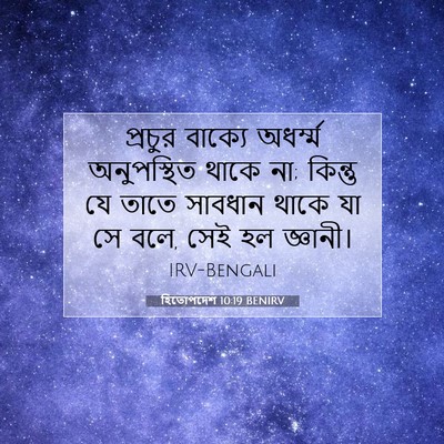 Picture 07 - হিতোপদেশ 10:19 BENIRV - প্রচুর বাক্যে - Bible Verse Picture
