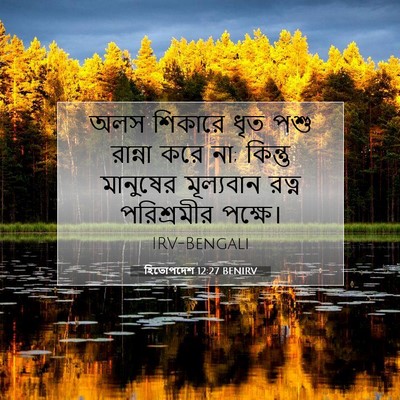 Picture 07 - হিতোপদেশ 12:27 BENIRV - অলস শিকারে ধৃত পশু - Bible Verse Picture
