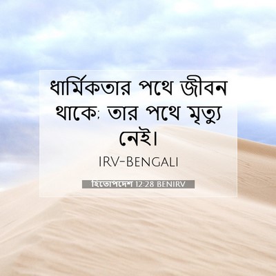 Picture 07 - হিতোপদেশ 12:28 BENIRV - ধার্মিকতার পথে - Bible Verse Picture