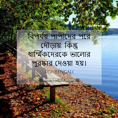 Picture 07 - হিতোপদেশ 13:21 BENIRV - বিপর্যয় পাপীদের - Bible Verse Picture