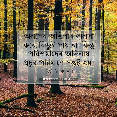 Picture 07 - হিতোপদেশ 13:4 BENIRV - অলসের অভিলাষ - Bible Verse Picture