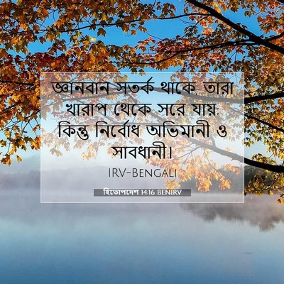 Picture 07 - হিতোপদেশ 14:16 BENIRV - জ্ঞানবান সতর্ক - Bible Verse Picture