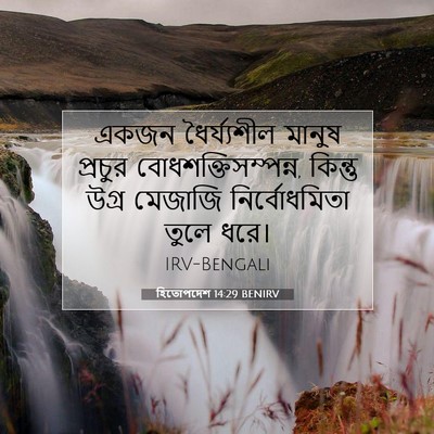 Picture 07 - হিতোপদেশ 14:29 BENIRV - একজন ধৈর্য্যশীল - Bible Verse Picture