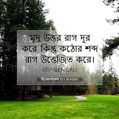 Picture 07 - হিতোপদেশ 15:1 BENIRV - মৃদু উত্তর রাগ দূর - Bible Verse Picture