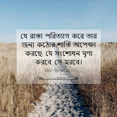 Picture 07 - হিতোপদেশ 15:10 BENIRV - যে রাস্তা - Bible Verse Picture