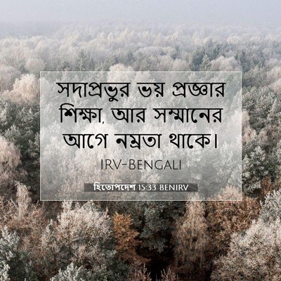 Picture 07 - হিতোপদেশ 15:33 BENIRV - সদাপ্রভুর ভয় - Bible Verse Picture