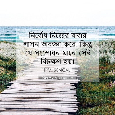 Picture 07 - হিতোপদেশ 15:5 BENIRV - নির্বোধ নিজের - Bible Verse Picture
