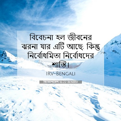 Picture 07 - হিতোপদেশ 16:22 BENIRV - বিবেচনা হল জীবনের - Bible Verse Picture