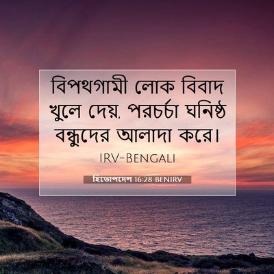 Picture 07 - হিতোপদেশ 16:28 BENIRV - বিপথগামী লোক - Bible Verse Picture