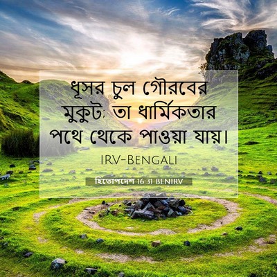 Picture 07 - হিতোপদেশ 16:31 BENIRV - ধূসর চুল গৌরবের - Bible Verse Picture