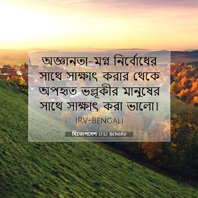Picture 07 - হিতোপদেশ 17:12 BENIRV - অজ্ঞানতা-মগ্ন - Bible Verse Picture