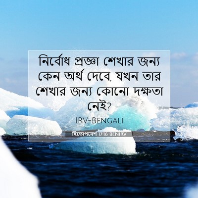 Picture 07 - হিতোপদেশ 17:16 BENIRV - নির্বোধ প্রজ্ঞা - Bible Verse Picture