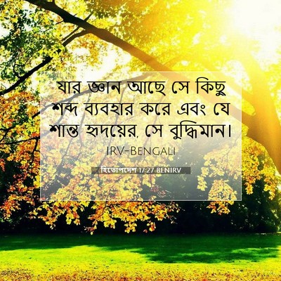 Picture 07 - হিতোপদেশ 17:27 BENIRV - যার জ্ঞান আছে সে - Bible Verse Picture