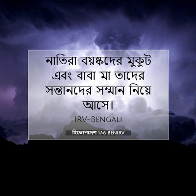 Picture 07 - হিতোপদেশ 17:6 BENIRV - নাতিরা বয়ষ্কদের - Bible Verse Picture