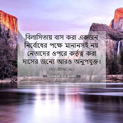 Picture 07 - হিতোপদেশ 19:10 BENIRV - বিলাসিতায় বাস - Bible Verse Picture