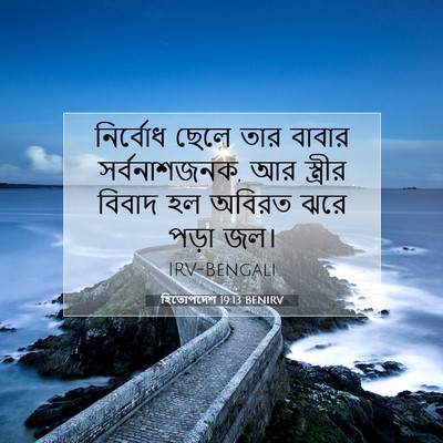 Picture 07 - হিতোপদেশ 19:13 BENIRV - নির্বোধ ছেলে তার - Bible Verse Picture