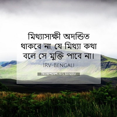 Picture 07 - হিতোপদেশ 19:5 BENIRV - মিথ্যাসাক্ষী - Bible Verse Picture