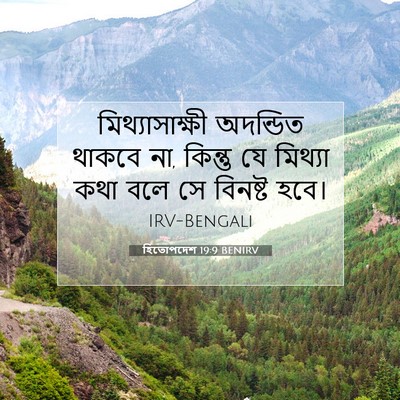Picture 07 - হিতোপদেশ 19:9 BENIRV - মিথ্যাসাক্ষী - Bible Verse Picture
