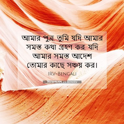Picture 07 - হিতোপদেশ 2:1 BENIRV - আমার পুত্র, তুমি - Bible Verse Picture