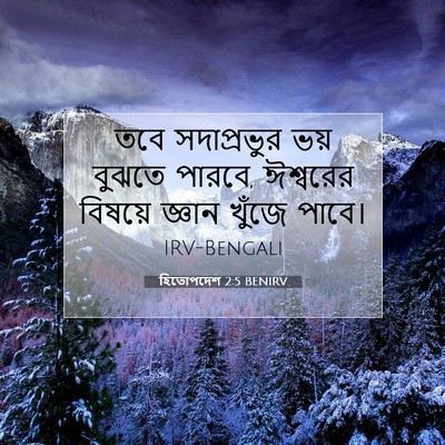 Picture 07 - হিতোপদেশ 2:5 BENIRV - তবে সদাপ্রভুর ভয় - Bible Verse Picture