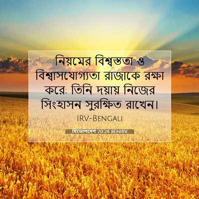 Picture 07 - হিতোপদেশ 20:28 BENIRV - নিয়মের - Bible Verse Picture