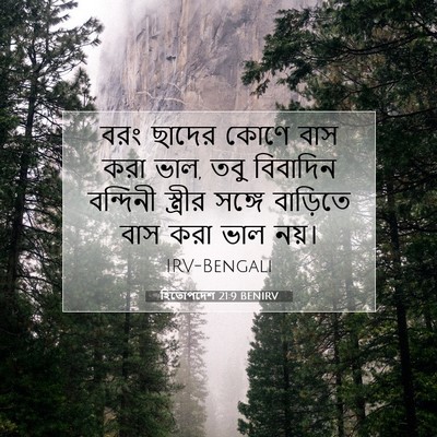 Picture 07 - হিতোপদেশ 21:9 BENIRV - বরং ছাদের কোণে বাস - Bible Verse Picture