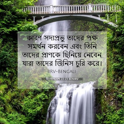 Picture 07 - হিতোপদেশ 22:23 BENIRV - কারণ সদাপ্রভু - Bible Verse Picture