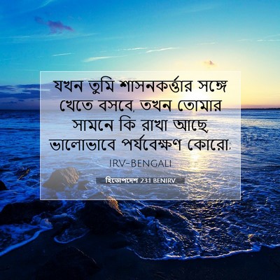 Picture 07 - হিতোপদেশ 23:1 BENIRV - যখন তুমি - Bible Verse Picture