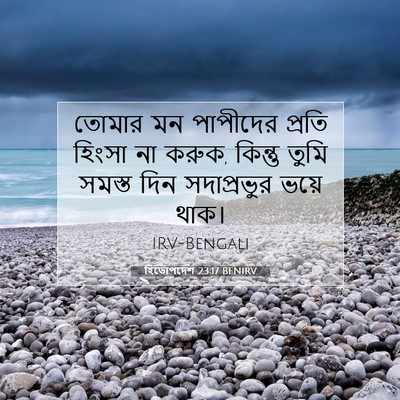 Picture 07 - হিতোপদেশ 23:17 BENIRV - তোমার মন পাপীদের - Bible Verse Picture