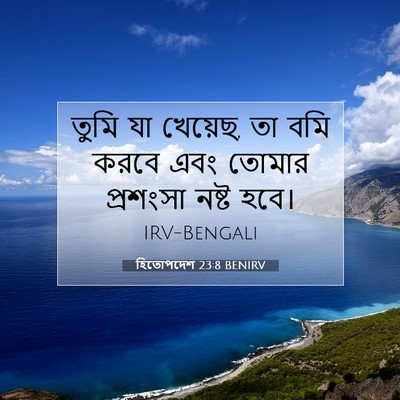 Picture 07 - হিতোপদেশ 23:8 BENIRV - তুমি যা খেয়েছ, তা - Bible Verse Picture