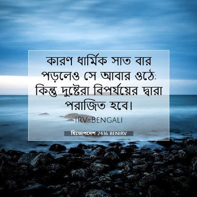 Picture 07 - হিতোপদেশ 24:16 BENIRV - কারণ ধার্মিক সাত - Bible Verse Picture