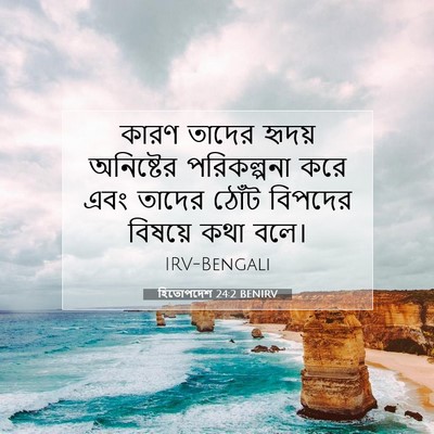 Picture 07 - হিতোপদেশ 24:2 BENIRV - কারণ তাদের হৃদয় - Bible Verse Picture