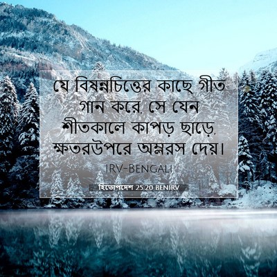Picture 07 - হিতোপদেশ 25:20 BENIRV - যে বিষন্নচিত্তের - Bible Verse Picture